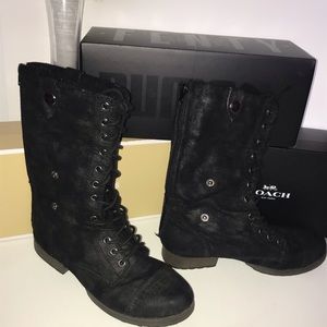 Black combat boots